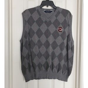 Crable South Carolina Gamecocks Sweater Vest Mens XL Gray Argyle Excellent